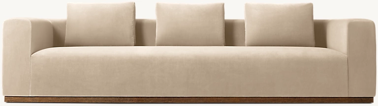 Detail view of Vittorio Sofa showing oak sofa design