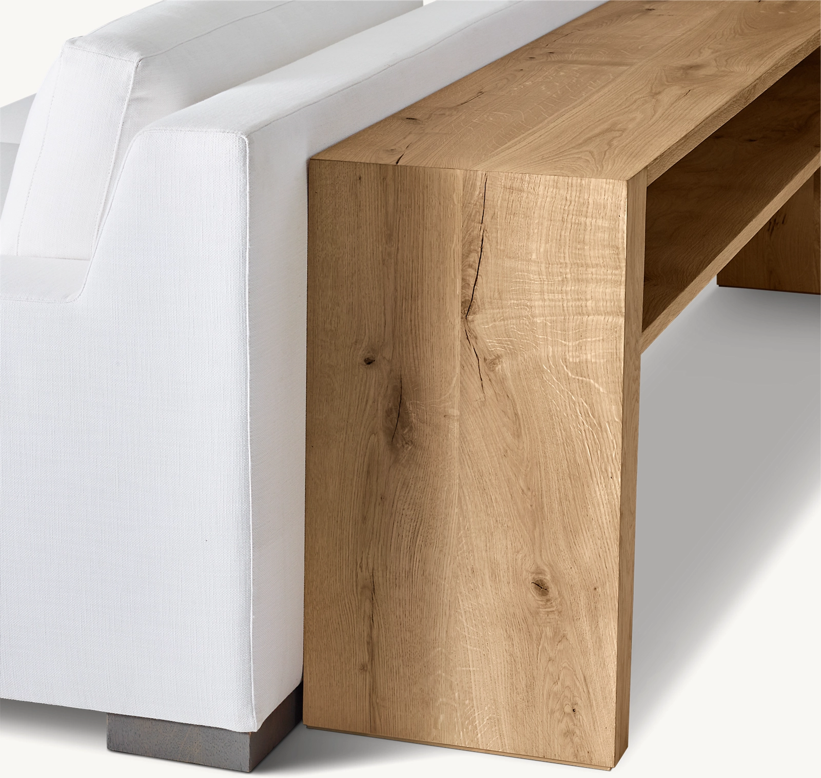 Wyeth Oak Open Low Console Table for living room