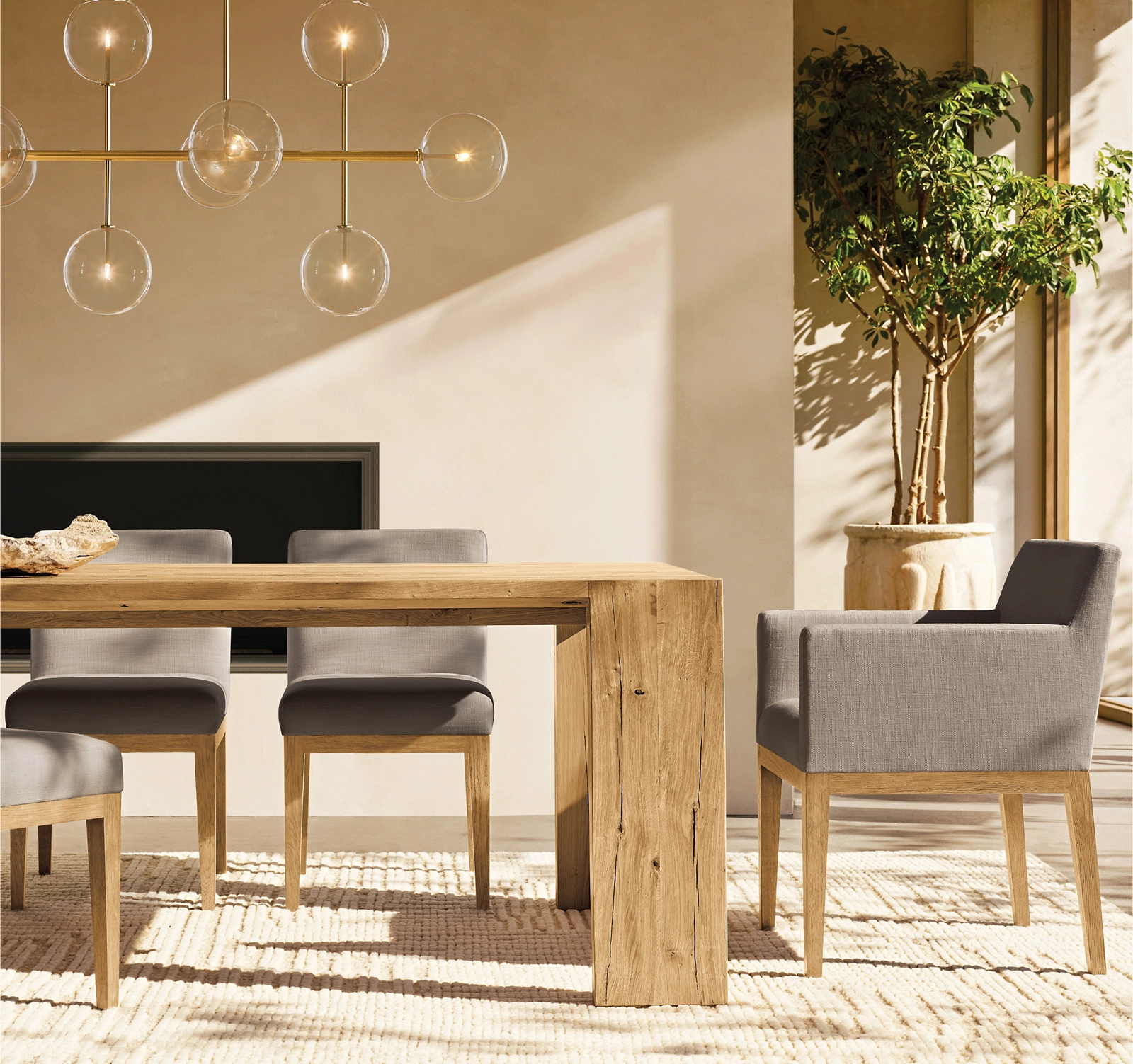 Wyeth Oak Parsons Rectangular Extension Dining Table for dining room